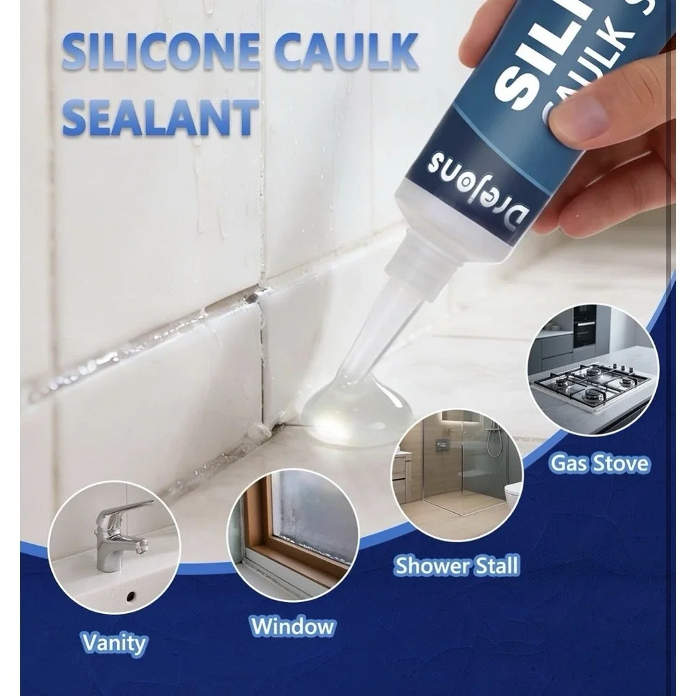 Drejons Silicone Caulk Sealant – 100ml Tube with Finishing Tool Kit